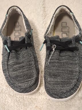 Hey Dude Wendy Sox Slip-On Shoes Black Sparkle Size 7 Lightweight Comfort